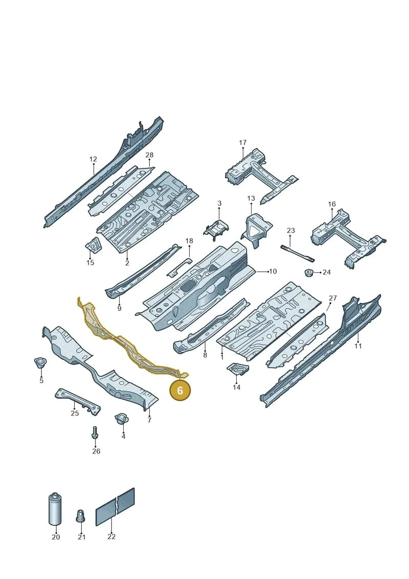 5Q1803143A — Volkswagen T-Roc Cabriolet (2019-2025) diagram 2gk803005, position 6