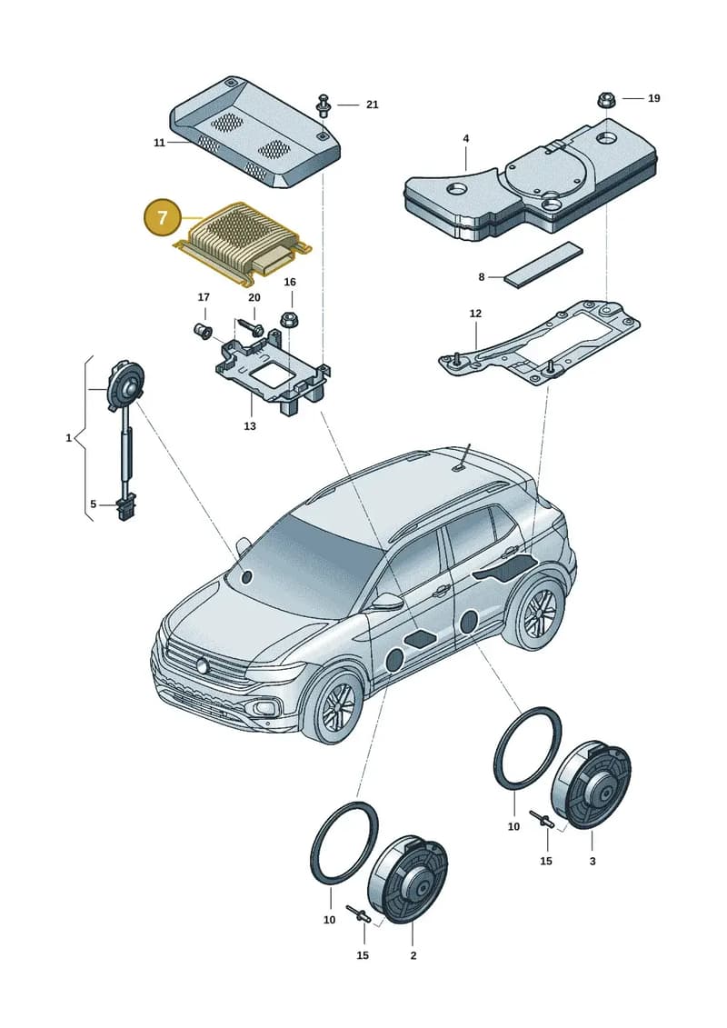 5Q6035456 — Volkswagen T-Cross 1,0 (2019-) diagram 581035036, position 7