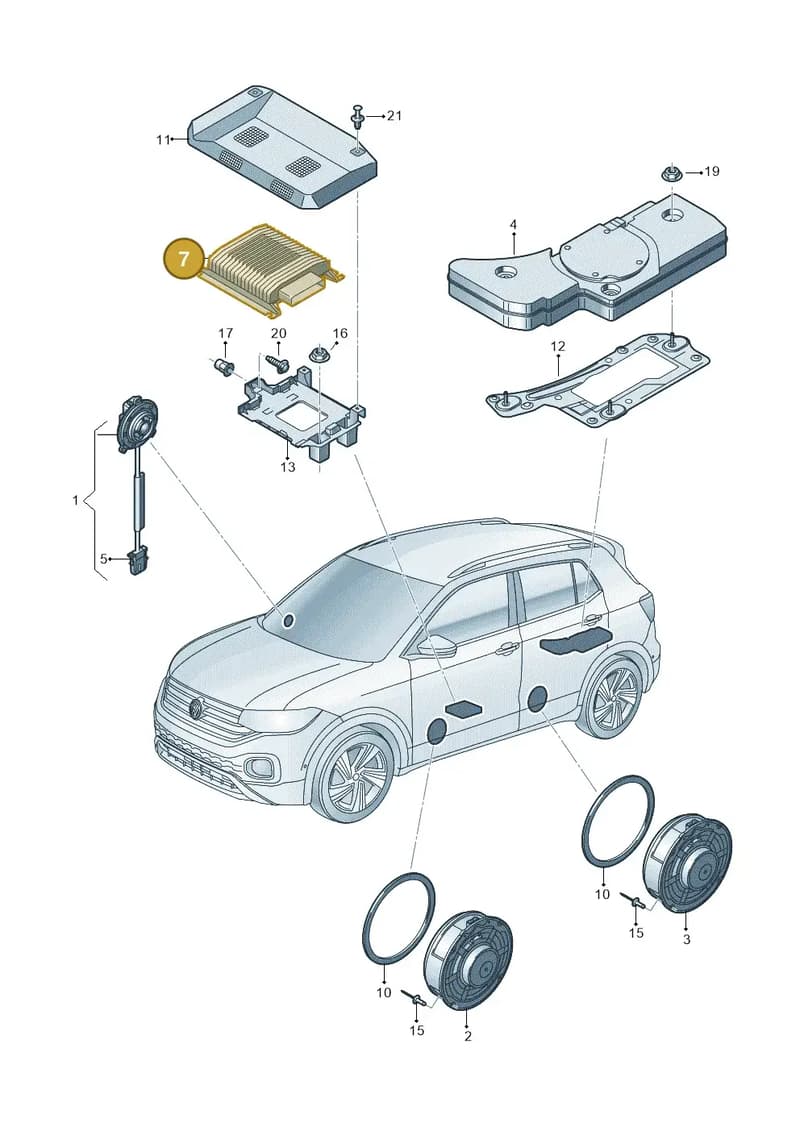 5Q6035456 — Volkswagen T-Cross 1,0 (2018-2024) diagram 587035035, position 7