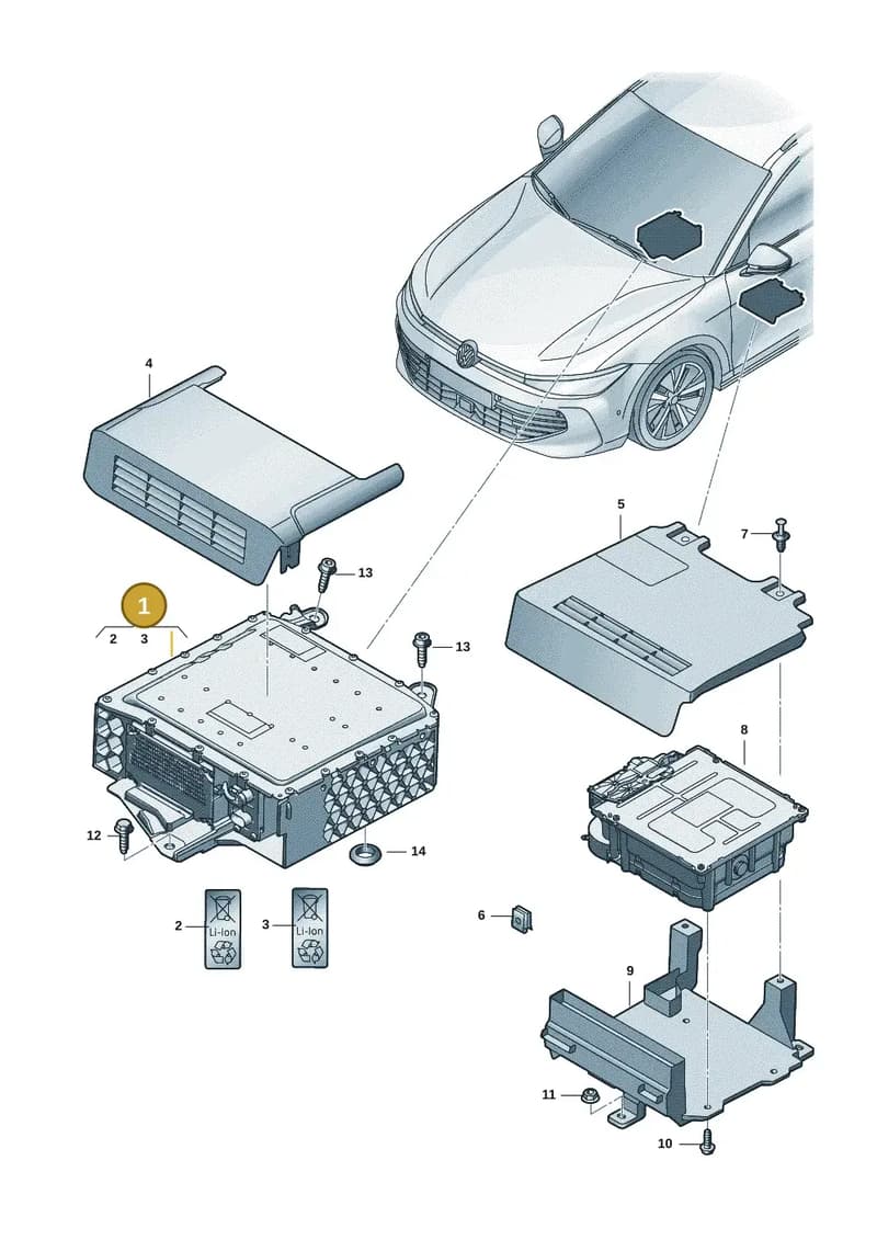 5QA915107B — Volkswagen Tiguan (2023-2025) diagram 3j0915050, position 1