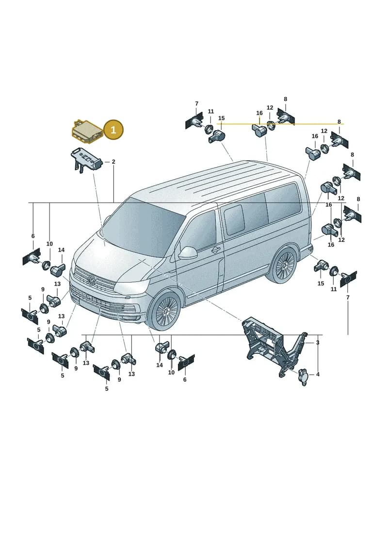 5QA919283H — Volkswagen Transport. multivan (2019-2024) diagram 7ep919000, position 1