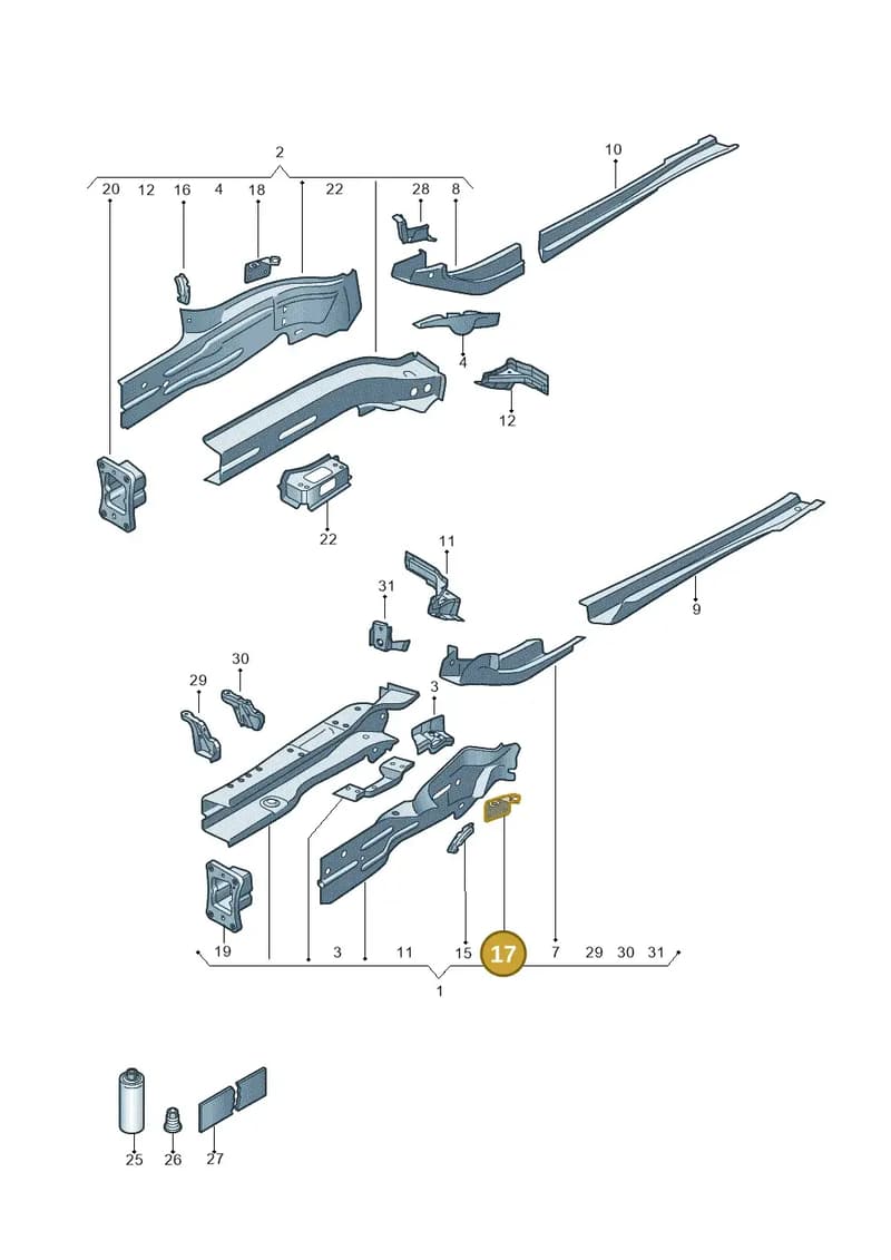 5QF802382 — Audi Q3 2.0 (2019-) diagram 884803011, position 17
