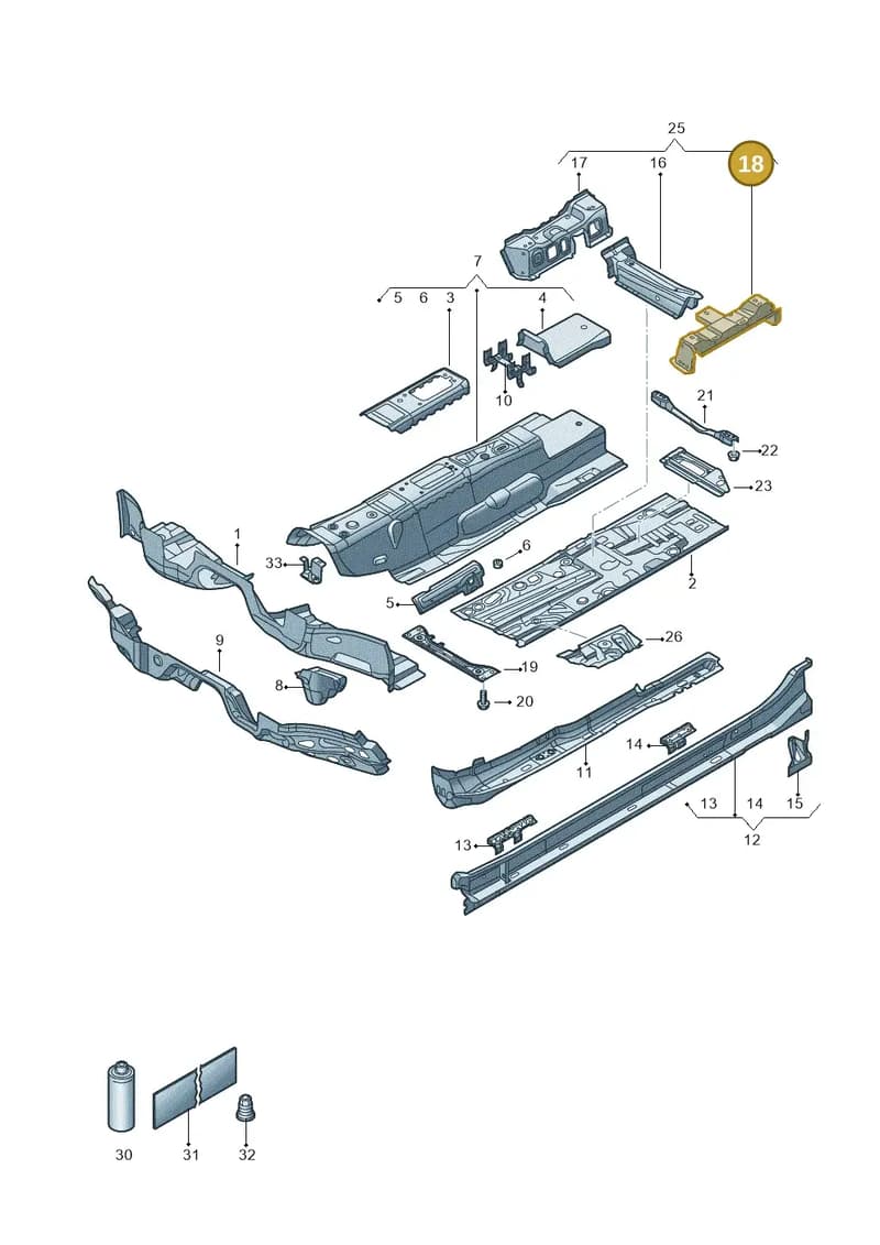 5QF802569 — Audi Q3 (2018-2025) diagram 597803006, position 18