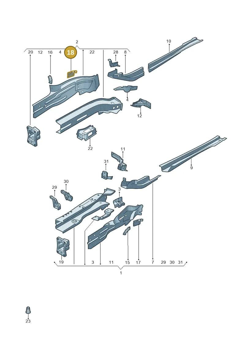 5QF802570A — Audi RS Q3 Sportback (2019-2024) diagram f3z803001, position 18