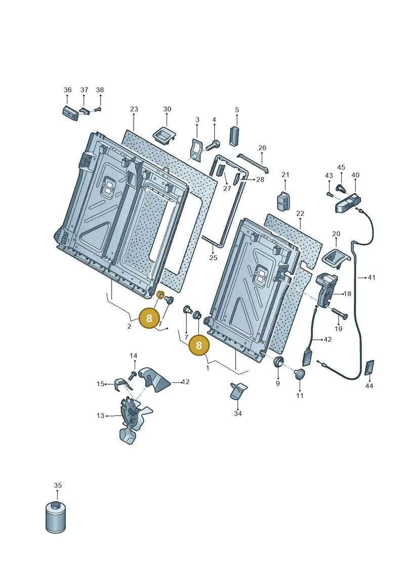 5QM885649 — Volkswagen Golf Estate 1.4 (2014-2017) diagram 763885700, position 8