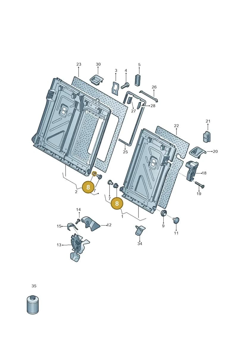 5QM885649 — Volkswagen Golf (2015-2019) diagram 746885700, position 8