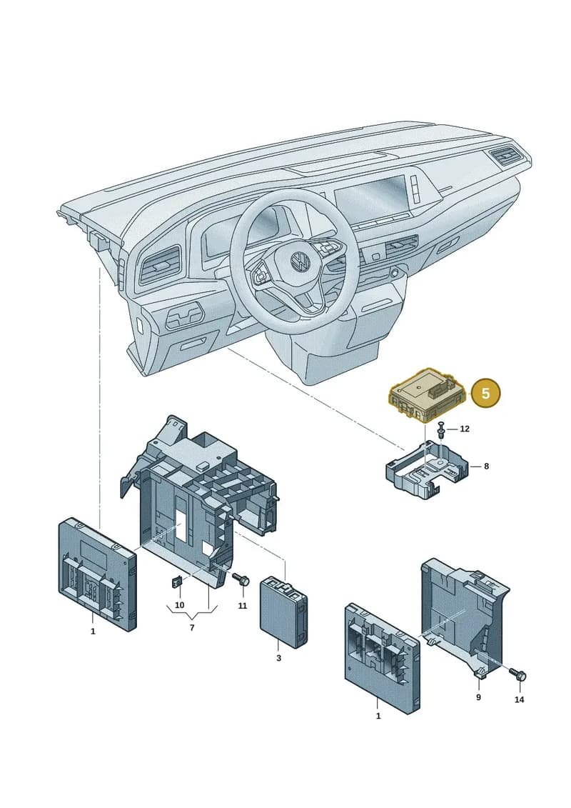 5QS907338B — Volkswagen Multivan (2021-2025) diagram 7t0937500, position 5