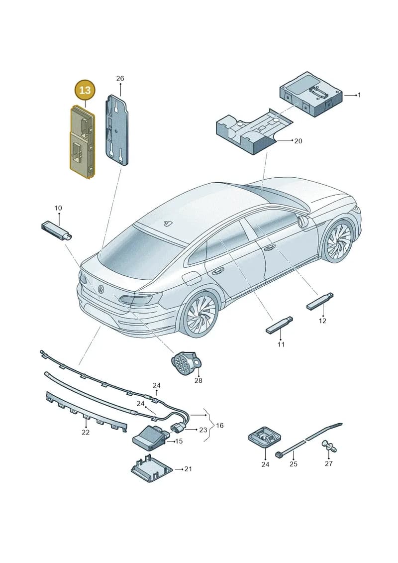 5QS959107 — Volkswagen Arteon (2017-2025) diagram 828909000, position 13