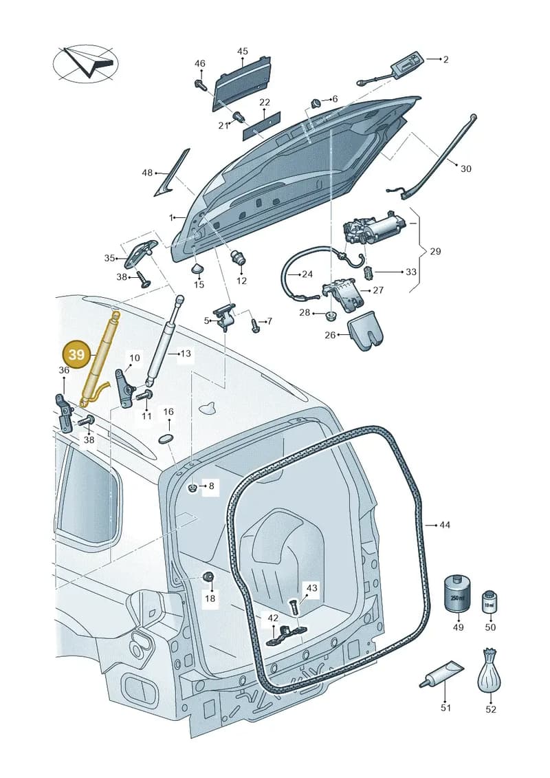 5TA827851B905 — Volkswagen Touran (2015-2025) diagram 869827000, position 39