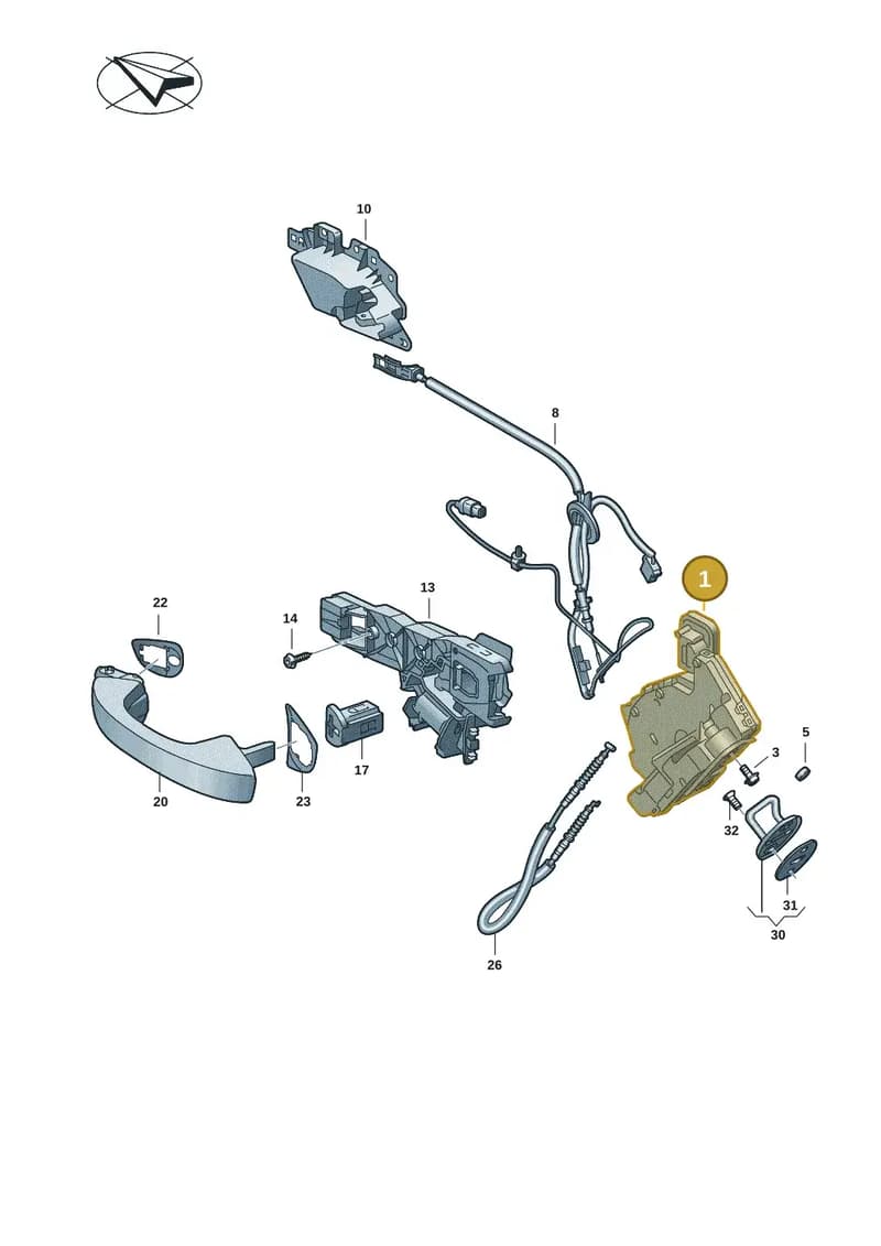 5TA839015L — Volkswagen Golf (2019-2025) diagram 5h0839000, position 1