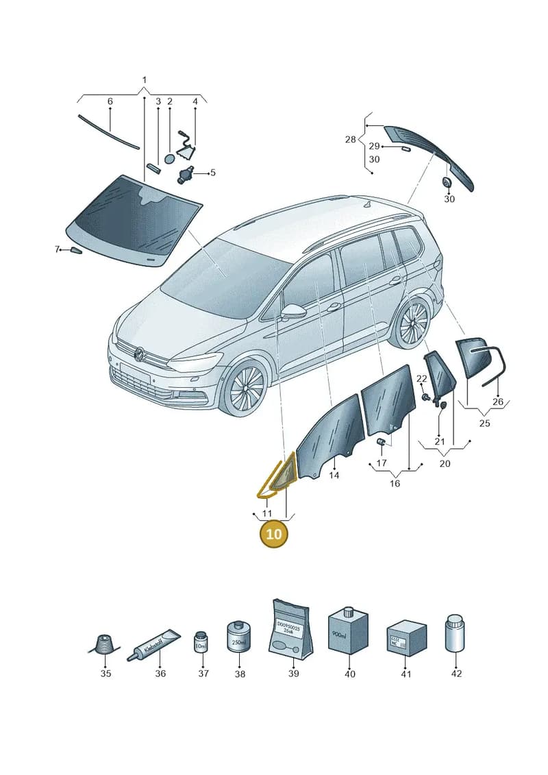 5TA845412ABNVB — Volkswagen Touran 2,0 BlueMotion (2015-2024) diagram 869845000, position 10