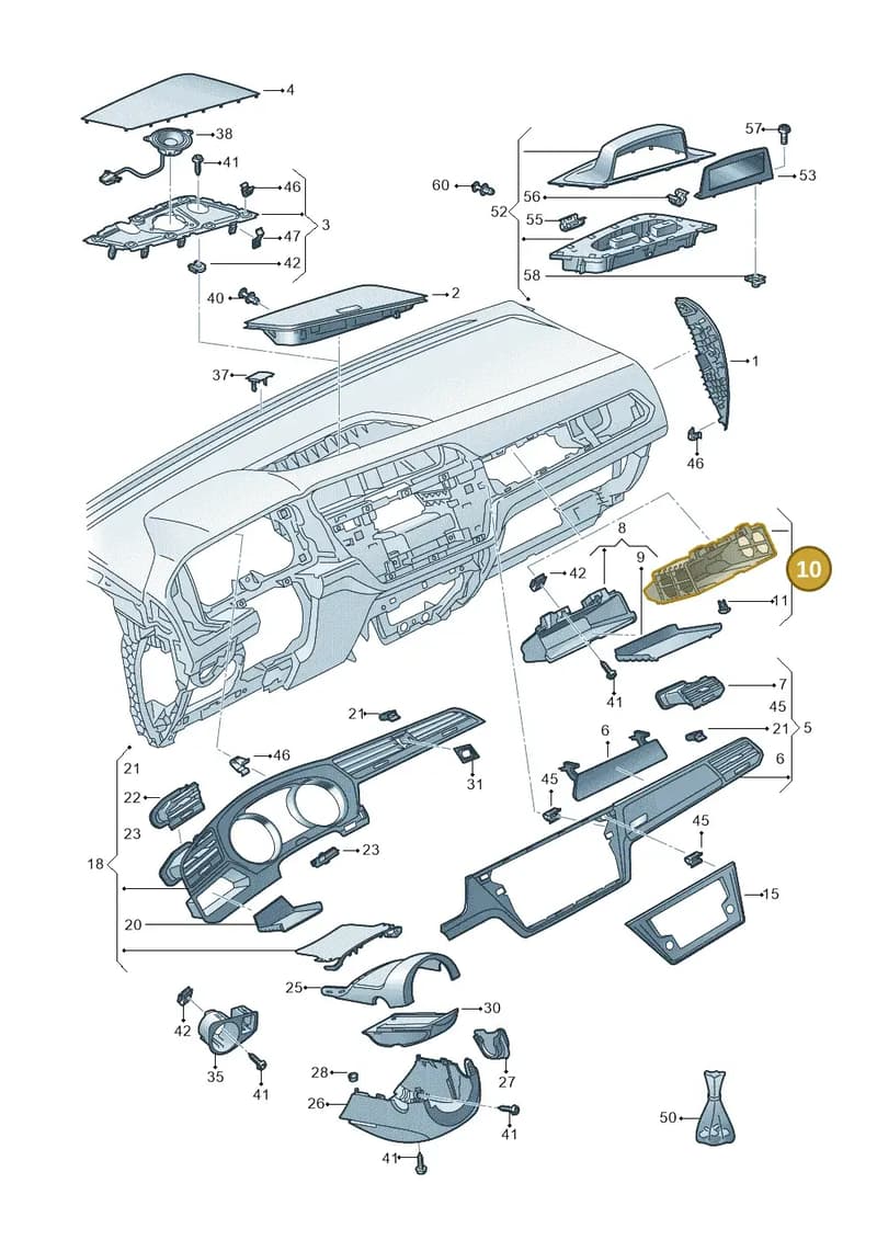 5TA857274C — Volkswagen Touran (2015-2025) diagram 869857100, position 10