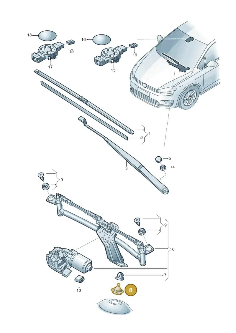 5TA955247A — Volkswagen Golf Sportsvan (2014-2020) diagram 780955050, position 8