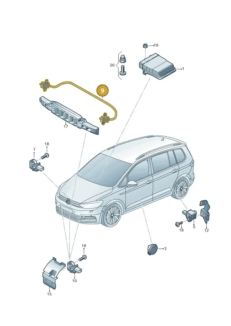 5TA959109D — Volkswagen Touran (2015-2025) diagram 869959300, position 9