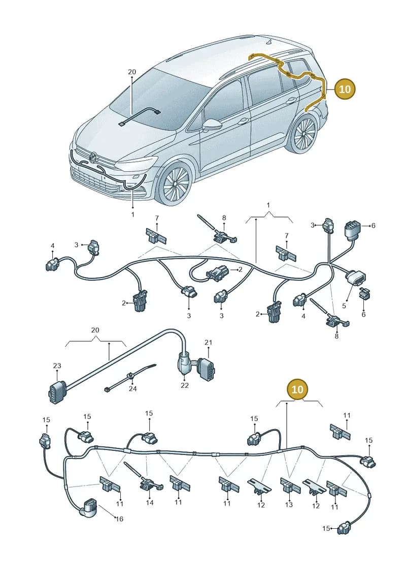 5TA971104 — Volkswagen Touran 2,0 BlueMotion (2015-2024) diagram 869971900, position 10