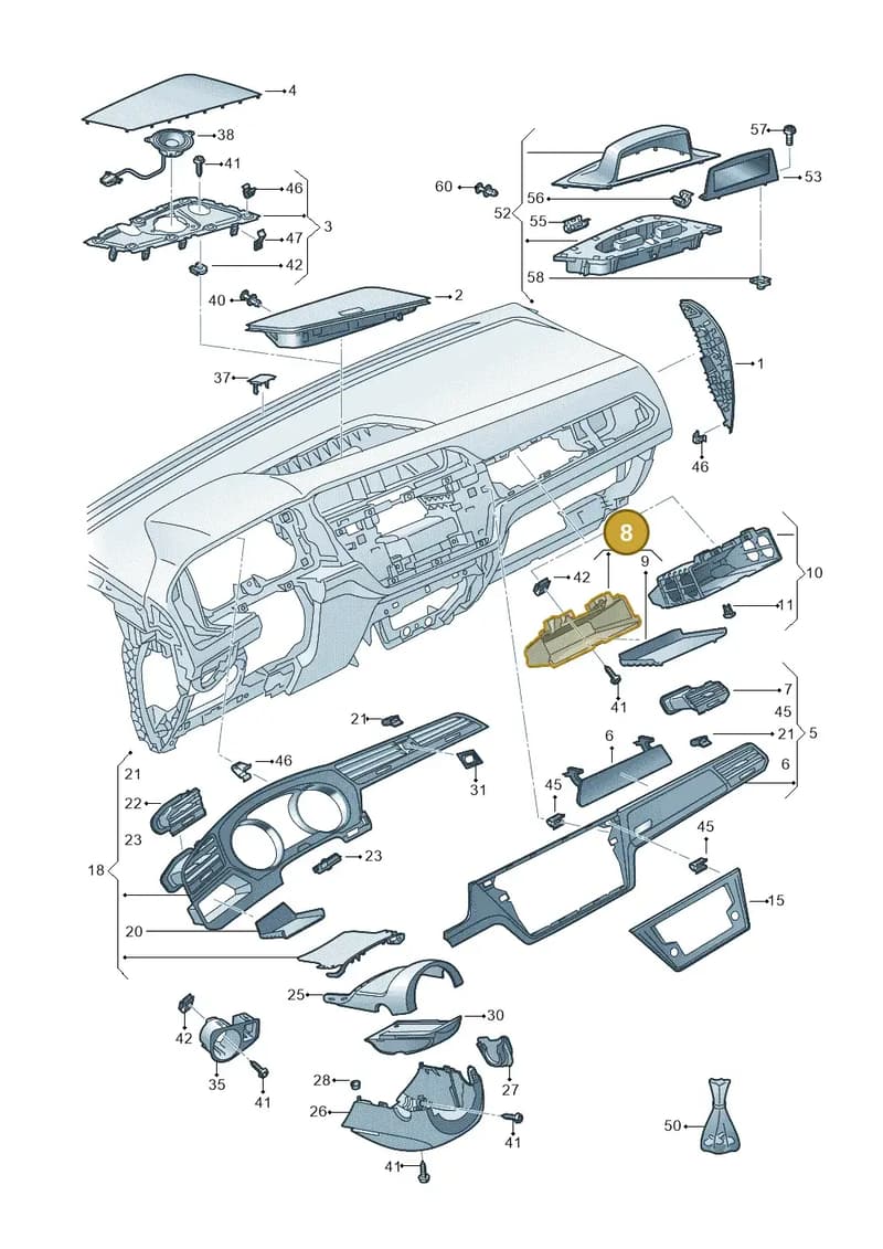 5TC8572739B9 — Volkswagen Touran (2015-2025) diagram 869857100, position 8