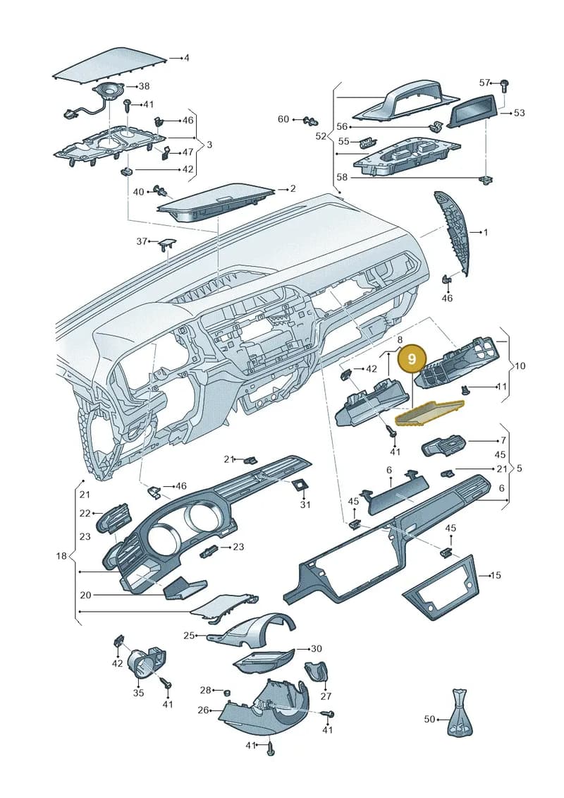5TC8586489B9 — Volkswagen Touran (2015-2025) diagram 869857100, position 9