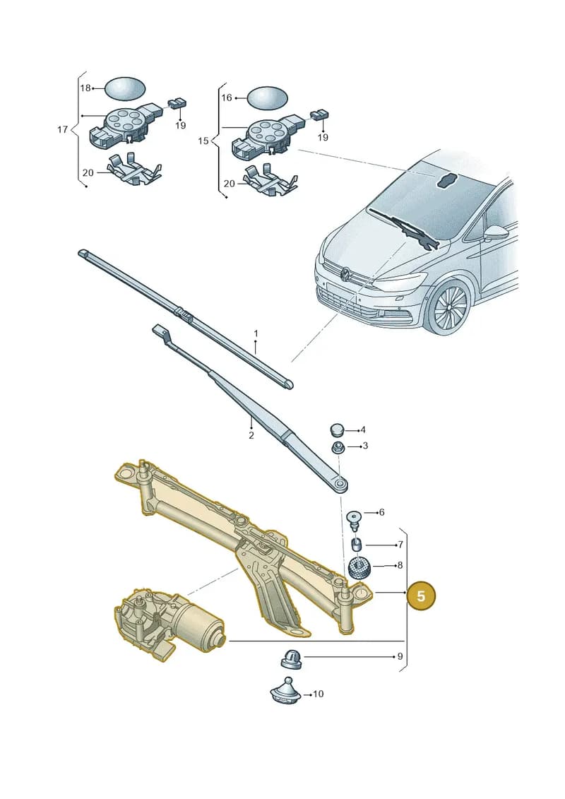 5TC955023F — Volkswagen Touran (2015-2025) diagram 869955000, position 5