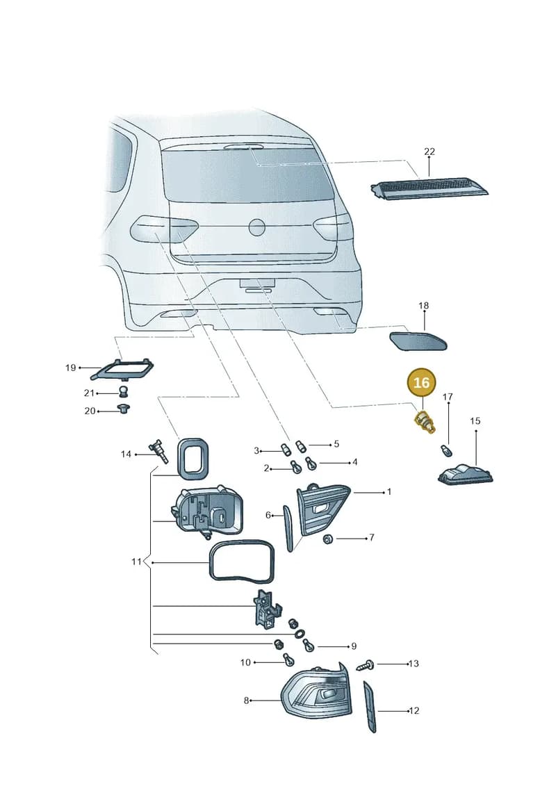5U0943167 — Volkswagen Crossfox (2014-2021) diagram 558945000, position 16