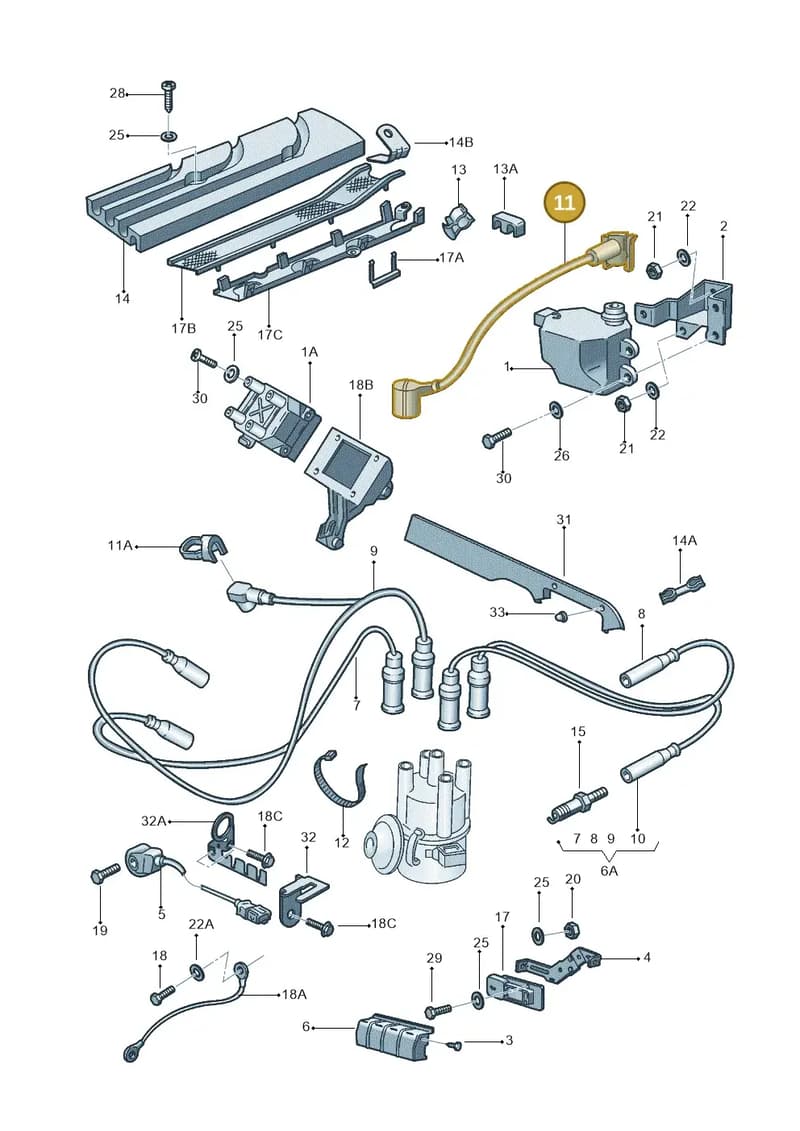 5X0905441A — Volkswagen GOL 2P/4P (2002-2006) diagram 303905100, position 11
