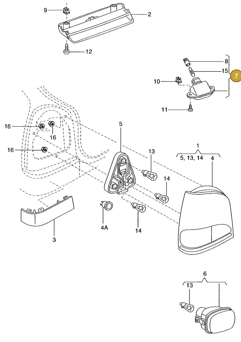 5X0943021 — Volkswagen GOL 2P/4P (2002-2006) diagram 303945000, position 7