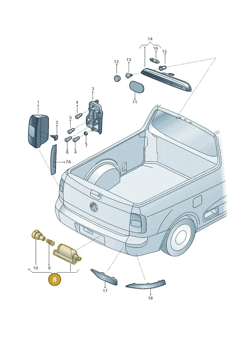 5X0943021 — Volkswagen Saveiro (2016-2017) diagram 557945000, position 8