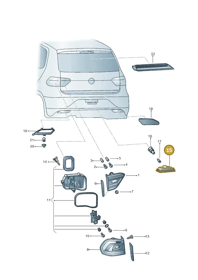 5X0943021 — Volkswagen Crossfox (2014-2021) diagram 558945000, position 15