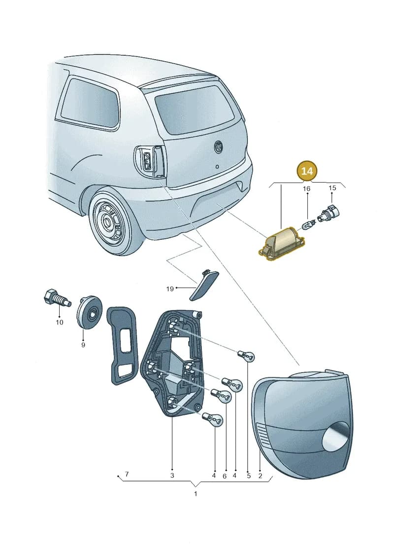 5X0943021 — Volkswagen FOX                  M.05> (2005-) diagram 357945000, position 14