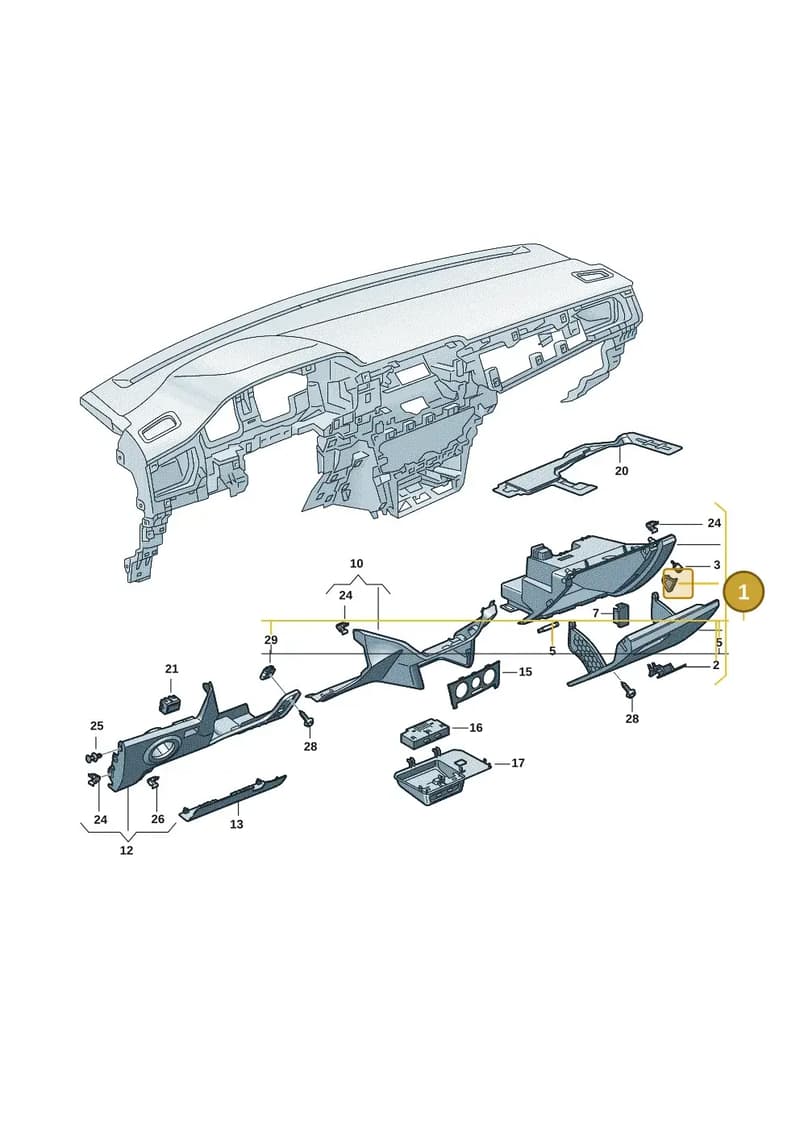 60U857097E9B9 — Volkswagen Polo 1.6 (2020-2022) diagram 62x857020, position 1