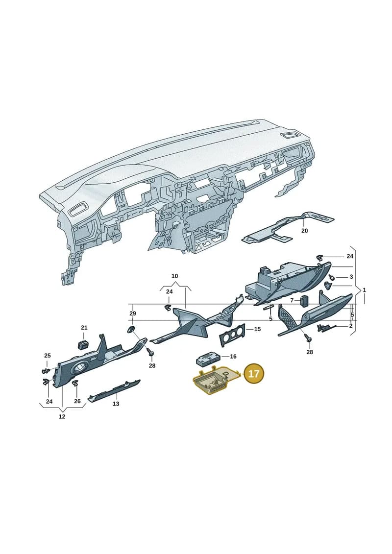 60U857367A9B9 — Volkswagen Polo 1.6 (2020-2022) diagram 62x857020, position 17