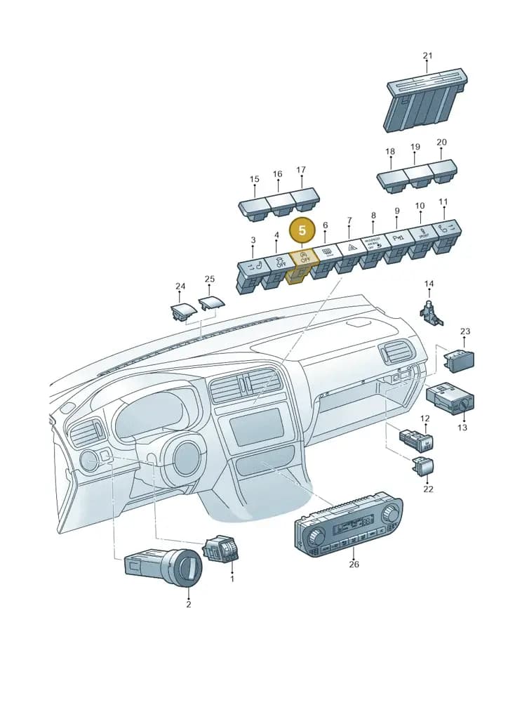 6C0905218AWHS — Volkswagen Polo 1.4 BlueMotion (2014-2017) diagram 773941500, position 5