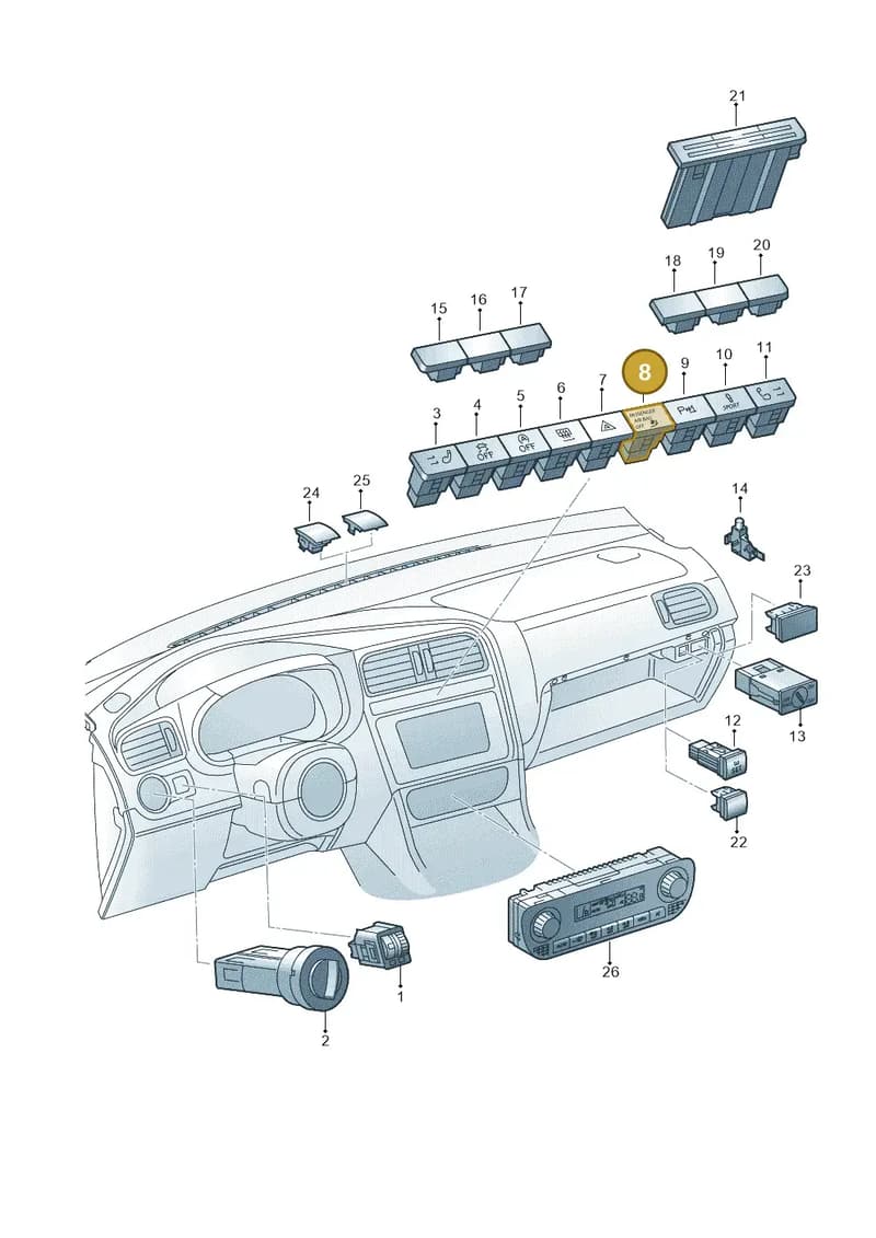 6C0919234AWHS — Volkswagen Polo 1.4 BlueMotion (2014-2017) diagram 773941500, position 8