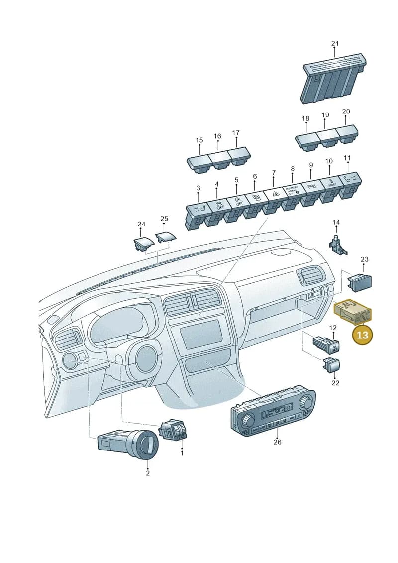6C0919237WGI — Volkswagen Polo 1.4 BlueMotion (2014-2017) diagram 773941500, position 13