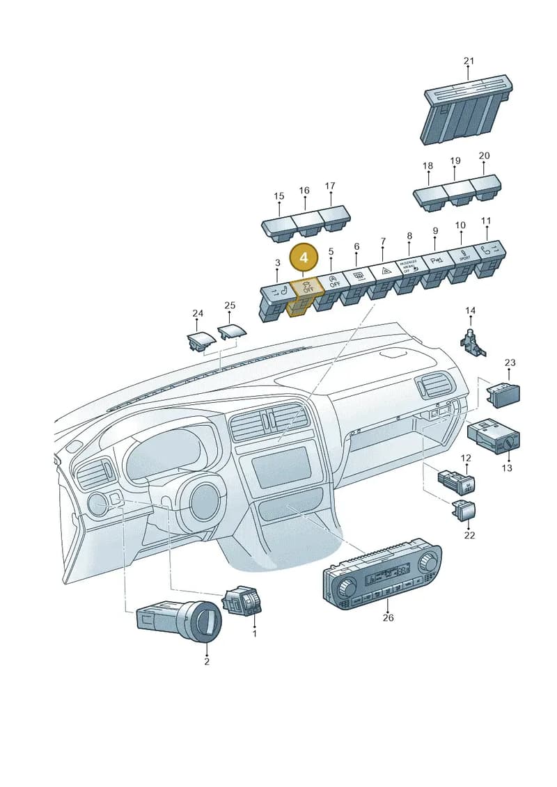 6C0927117AWHS — Volkswagen Polo 1.4 BlueMotion (2014-2017) diagram 773941500, position 4