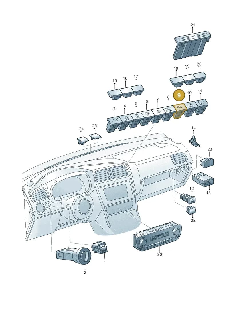6C0927122AWHS — Volkswagen Polo 1.4 BlueMotion (2014-2017) diagram 773941500, position 9