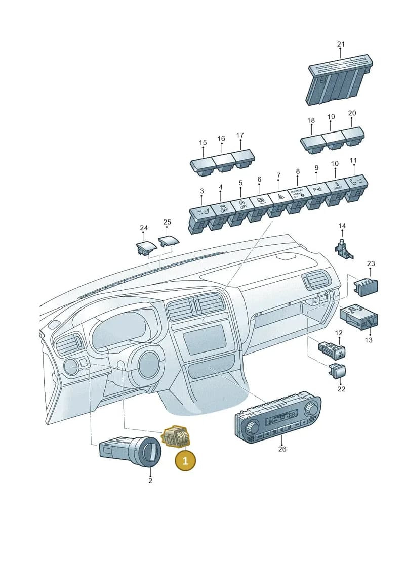 6C0941333WHS — Volkswagen Polo 1.4 BlueMotion (2014-2017) diagram 773941500, position 1