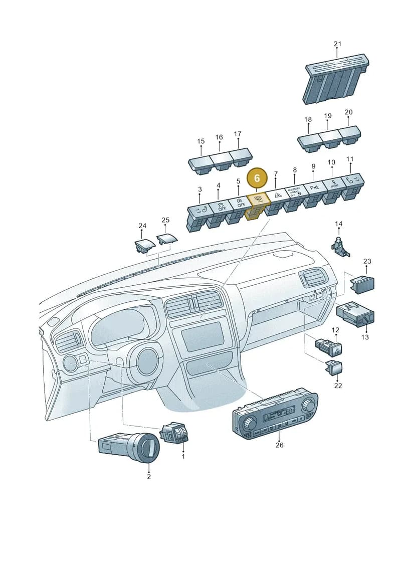 6C0959621AWHS — Volkswagen Polo 1.4 BlueMotion (2014-2017) diagram 773941500, position 6