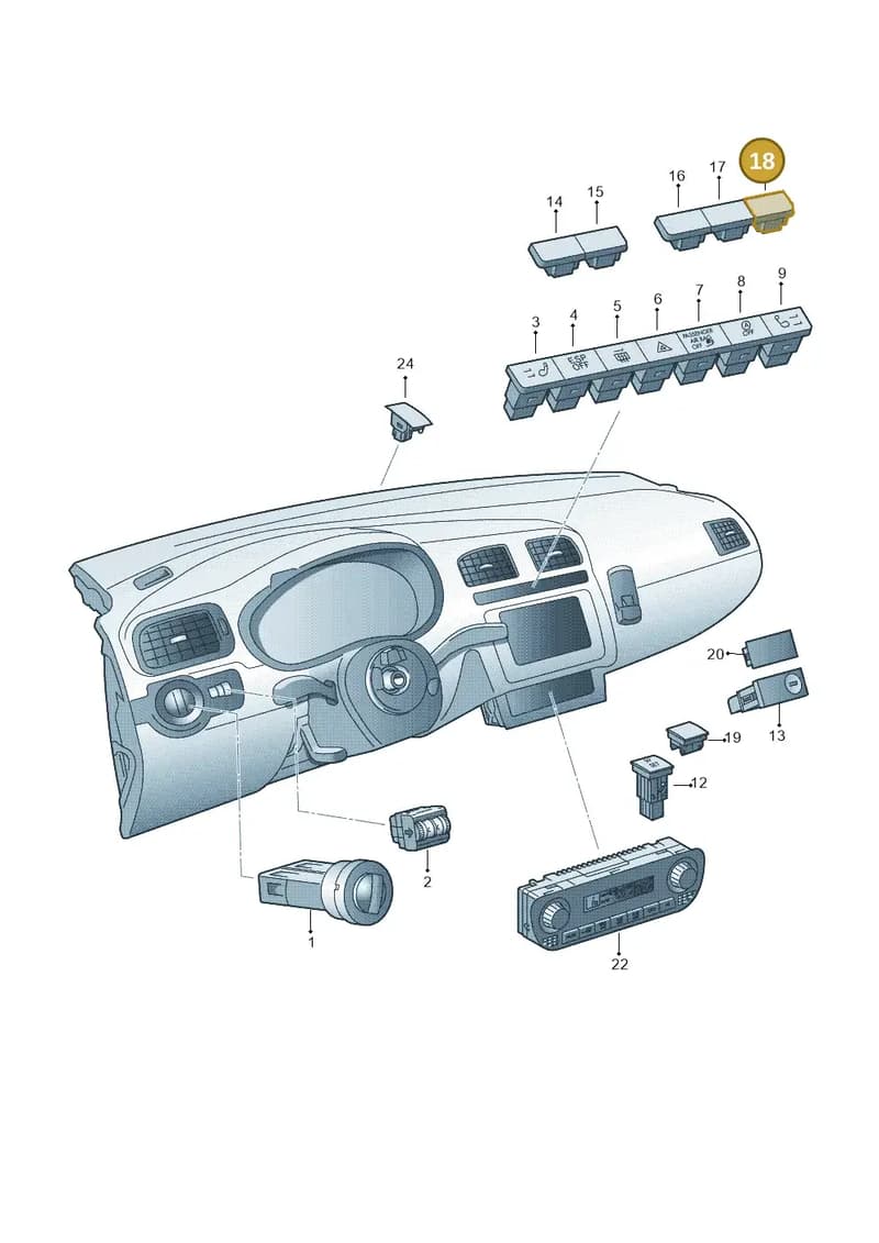 6C0959624A1QB — Volkswagen New Polo (SVW) (2010-2019) diagram 672941500, position 18