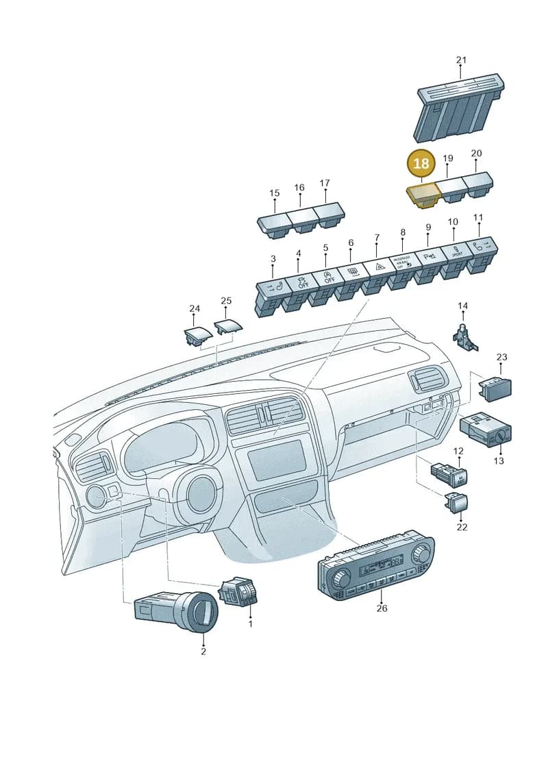 6C0959624B1QB — Volkswagen Polo 1.4 BlueMotion (2014-2017) diagram 773941500, position 18
