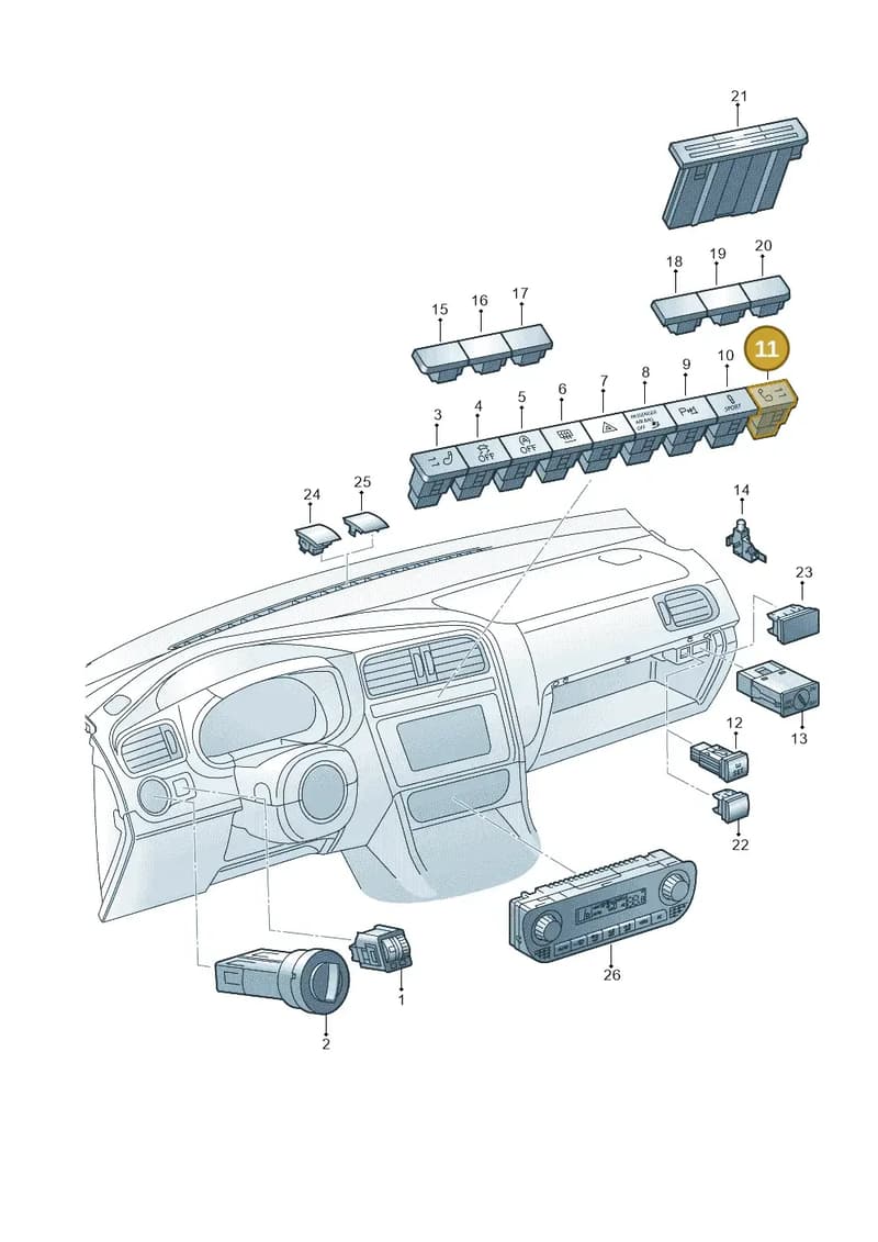 6C0963564AWHS — Volkswagen Polo 1.4 BlueMotion (2014-2017) diagram 773941500, position 11