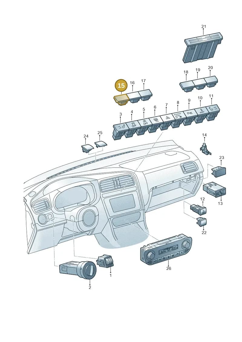 6C09636231QB — Volkswagen Polo 1.4 BlueMotion (2014-2017) diagram 773941500, position 15