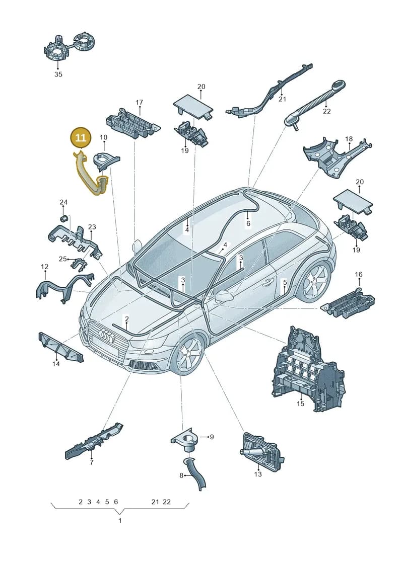 6C0971615P — Audi A1 Sportback (2014-2018) diagram 792971800, position 11