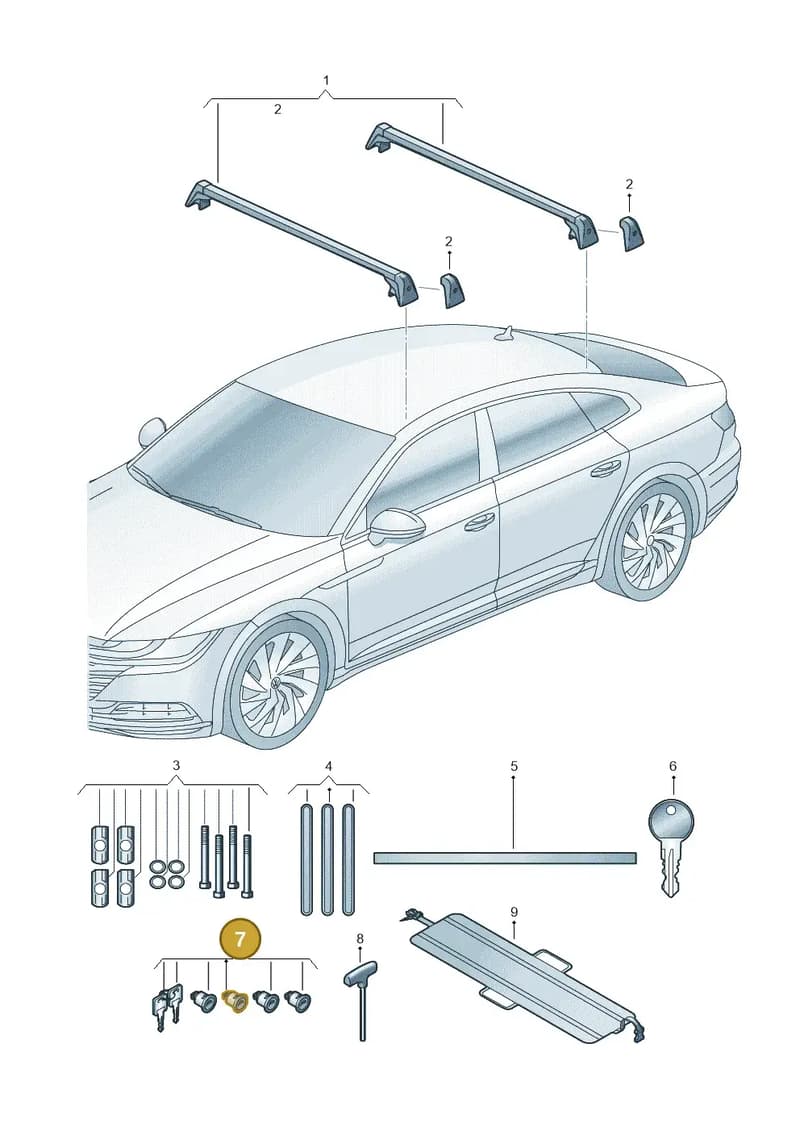 6Q0071734 — Volkswagen Arteon (2017-2025) diagram 828071030, position 7