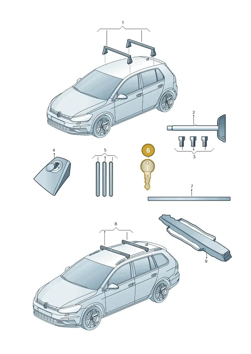 6Q0071734 — Volkswagen Golf (2019-2025) diagram 827071300, position 6