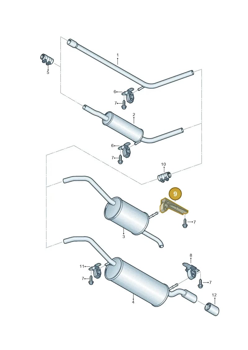 6Q0253144H — Volkswagen Polo (2012-2014) diagram 672253800, position 9