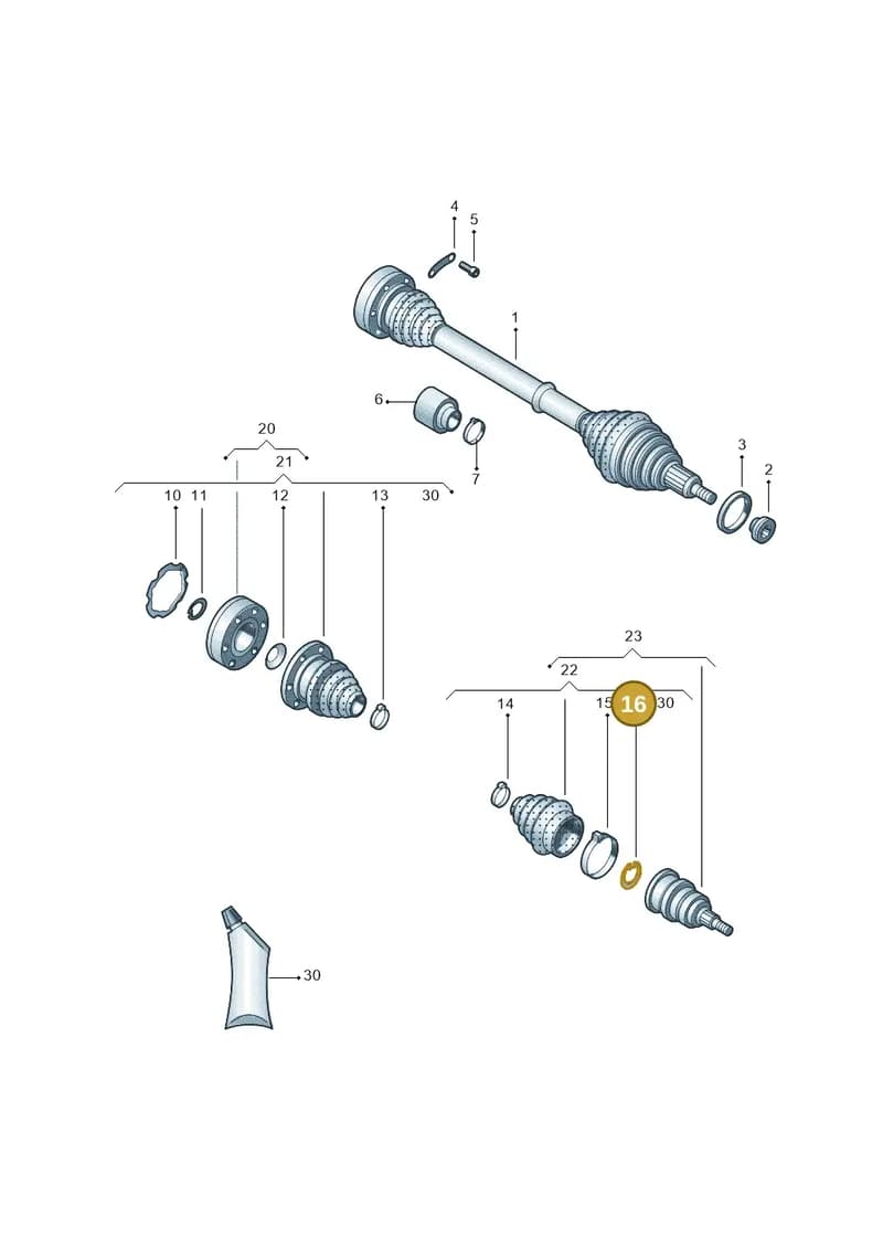 6Q0407297E — Volkswagen Gran Santana (2015-2019) diagram 865407200, position 16