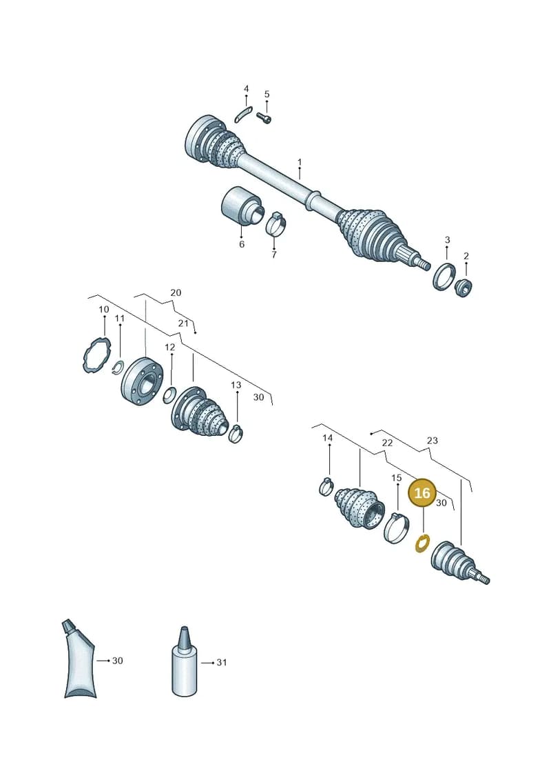6Q0407297E — Volkswagen Polo (2009-2014) diagram 677407250, position 16