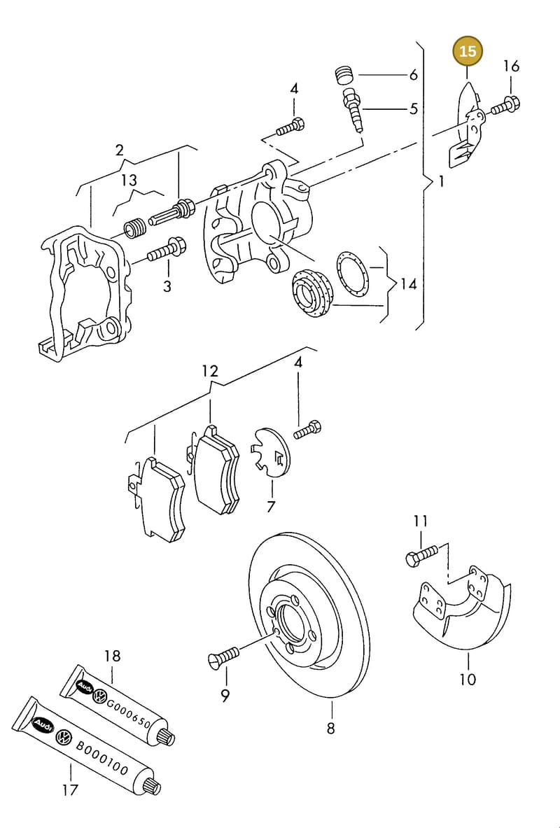 6Q0615193 — Volkswagen GOLF CABRIO (1998-2001) diagram 166615200, position 15