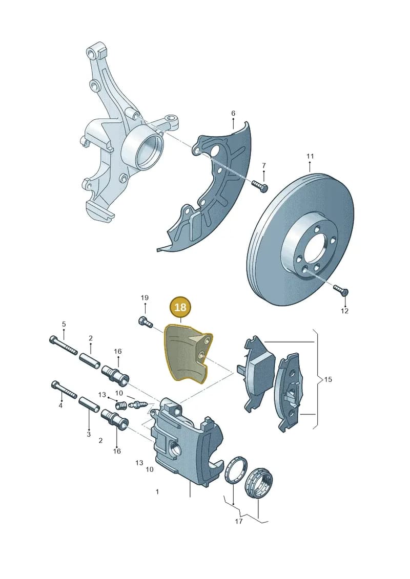 6Q0615193 — Volkswagen FOX                  M.05> (2005-) diagram 253615150, position 18