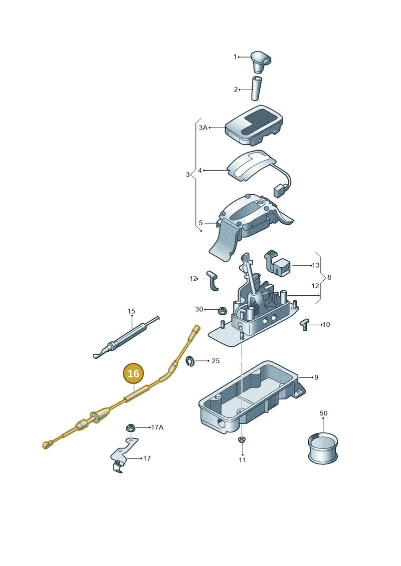 6Q0713265B — Volkswagen Polo (2008-2009) diagram 461713150, position 16